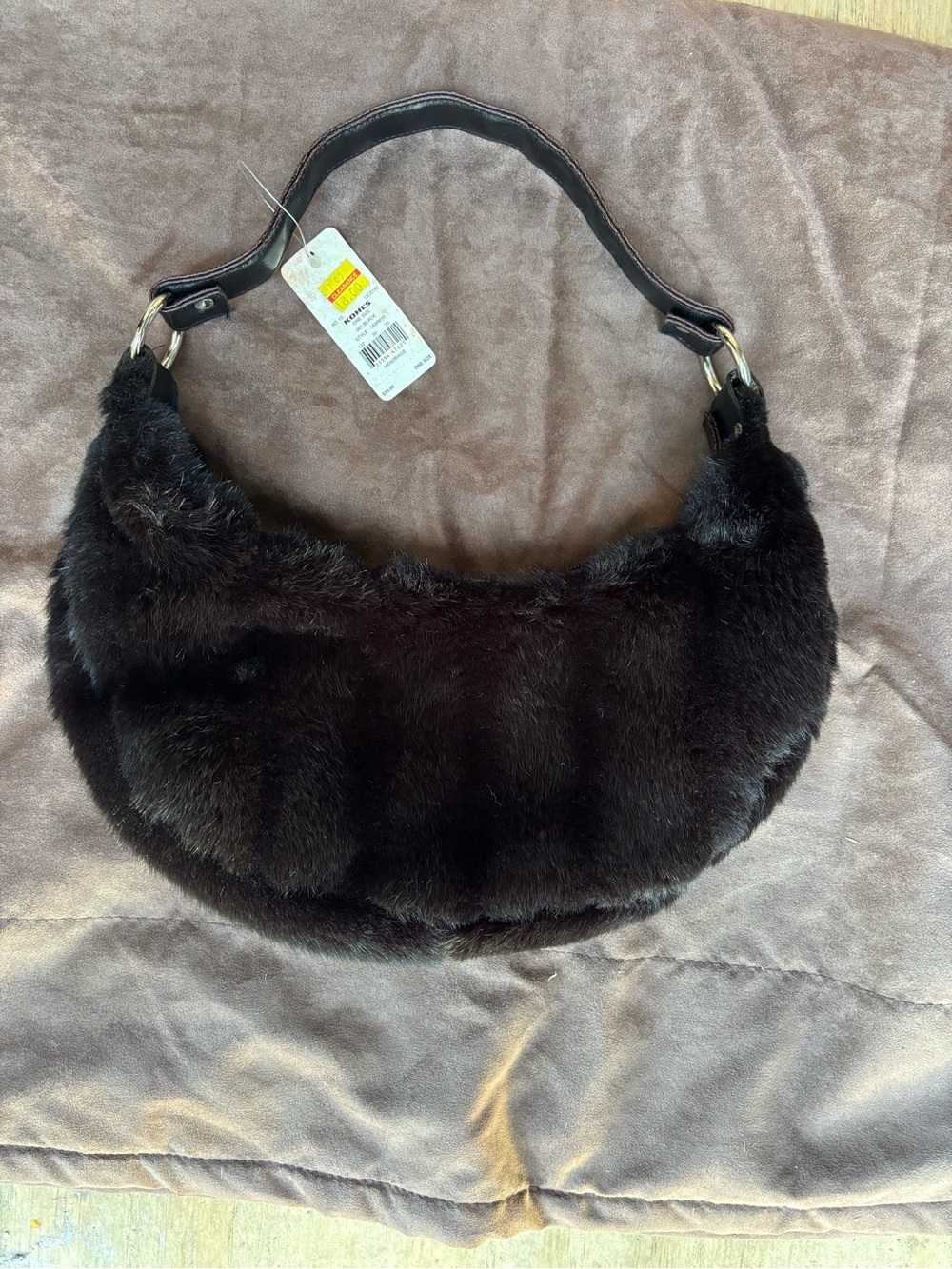 Apt. 9 Dark Brown Faux Fur Shoulder Bag